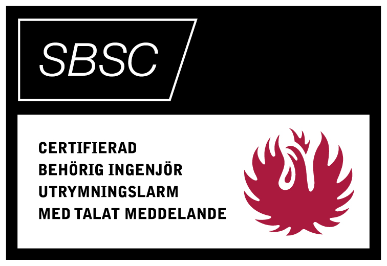 Behörig ingenjör utrymningslarm med talat meddelande